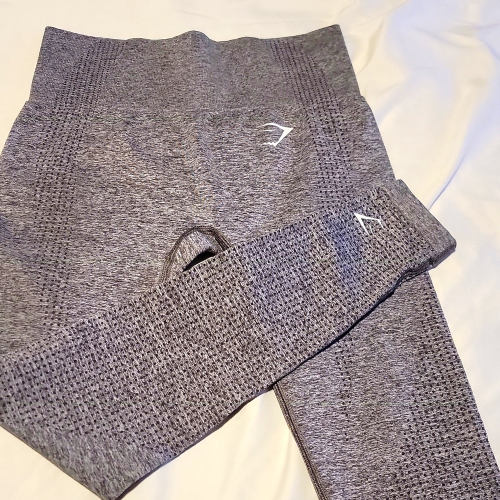 GYMSHARK VITAL SEAMLESS 2.0 LEGGINGS Women Size XS Smokey Gray Marl